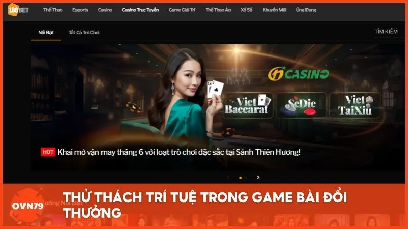 Sảnh live casino tại 188BET mang lại cảm giác như sòng bạc thật