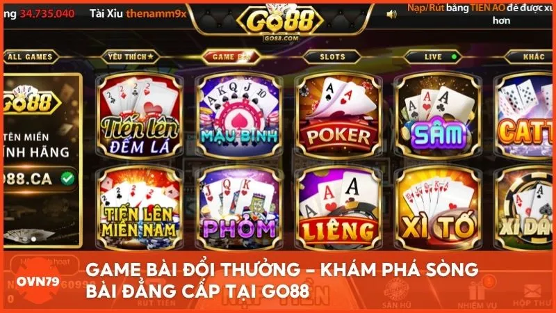 Game bài đổi thưởng - Khám phá sòng bài đẳng cấp tại GO88