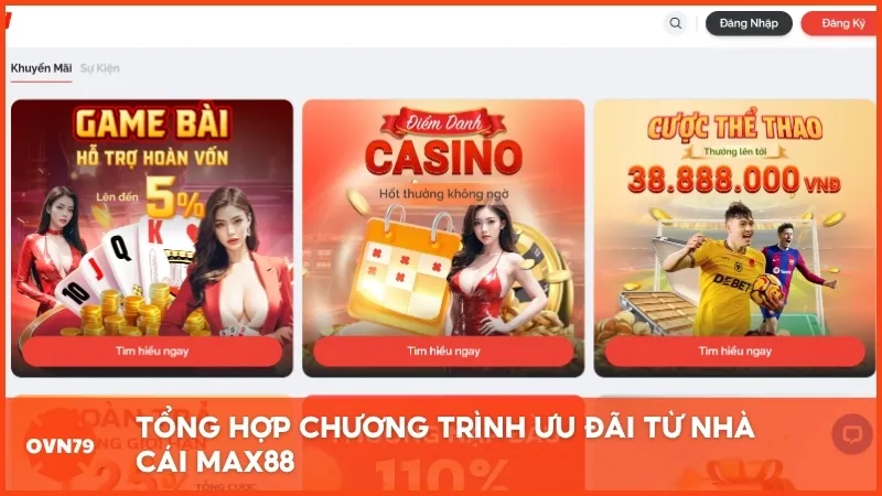 Tổng hợp chương trình ưu đãi từ nhà cái MAX88