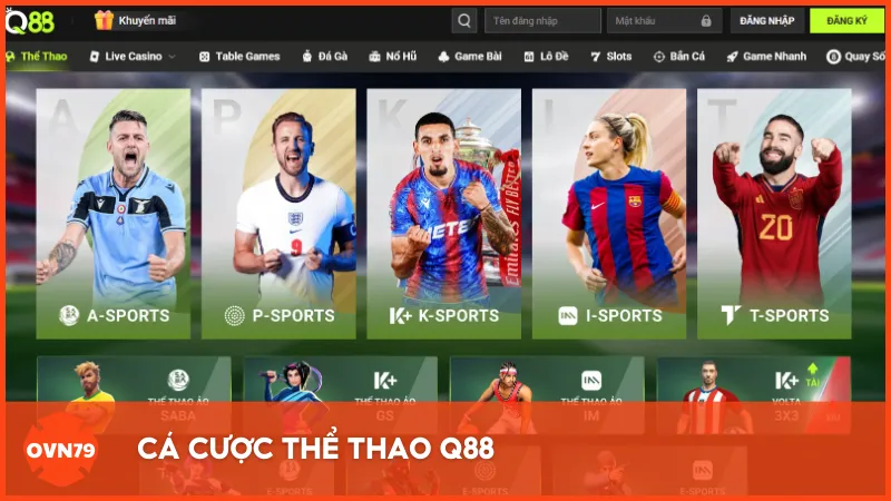 Cá cược thể thao Q88 mang đến trải nghiệm sôi động toàn diện