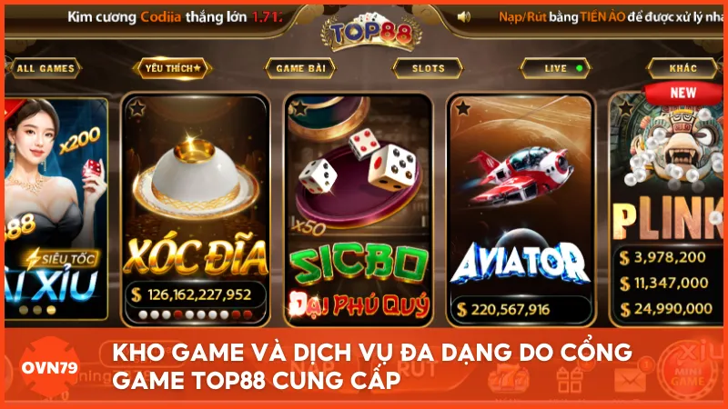 Kho game và dịch vụ đa dạng do cổng game cung cấp