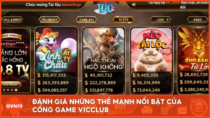 Những thế mạnh nổi bật của cổng game Vicclub giúp thu hút đông đảo người chơi