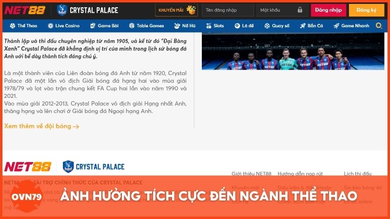 Ảnh hưởng tích cực đến ngành thể thao