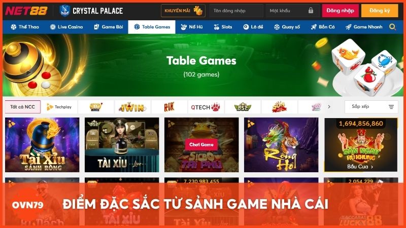 Điểm đặc sắc từ sảnh game nhà cái