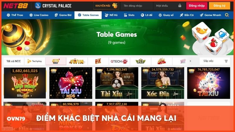 Điểm khác biệt nhà cái mang lại