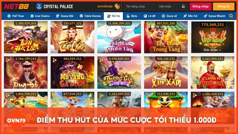 Điểm thu hút của mức cược tối thiểu 1.000đ