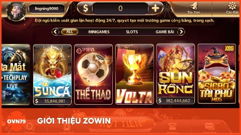 Giới thiệu Zowin - Trải nghiệm cá cược minh bạch, nhanh gọn