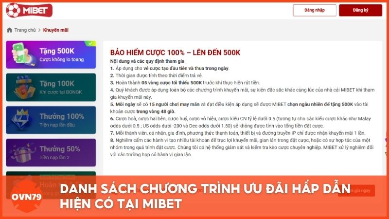 Danh sách chương trình ưu đãi hấp dẫn hiện có tại nền tảng