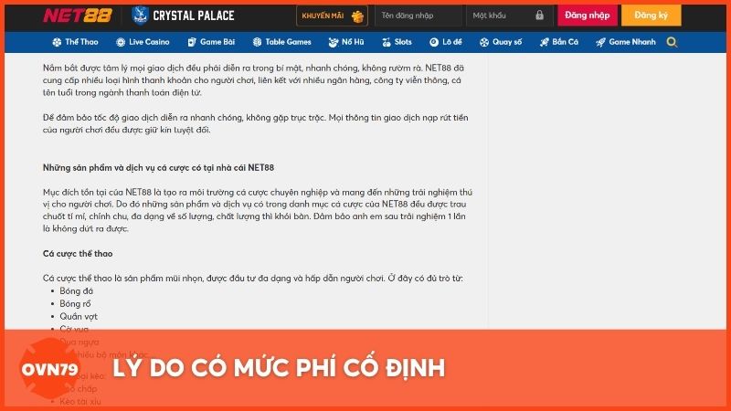 Lý do có mức phí cố định