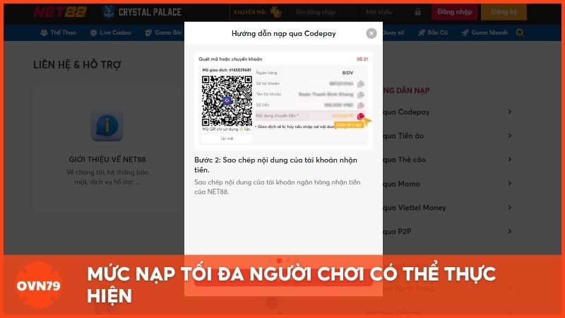 Mức nạp tối đa người chơi có thể thực hiện