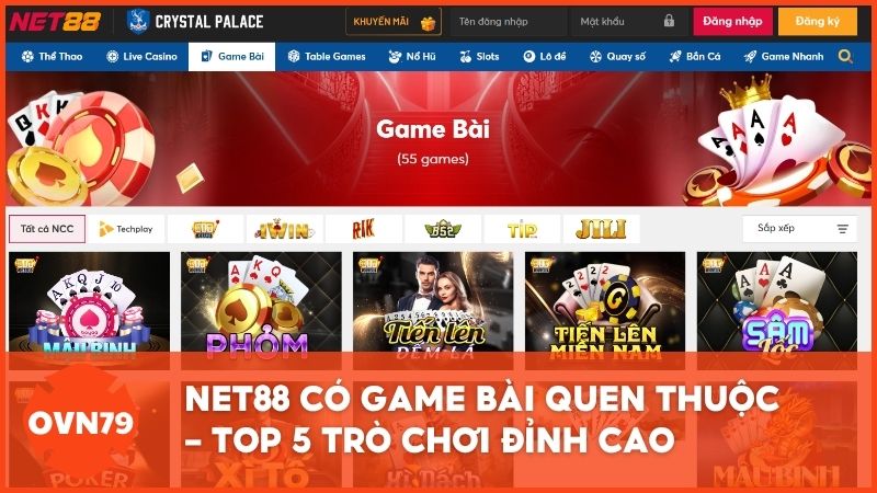 Net88 có game bài quen thuộc - Top 5 trò chơi đỉnh cao