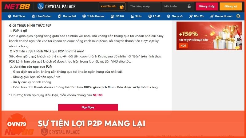 Sự tiện lợi P2P mang lại