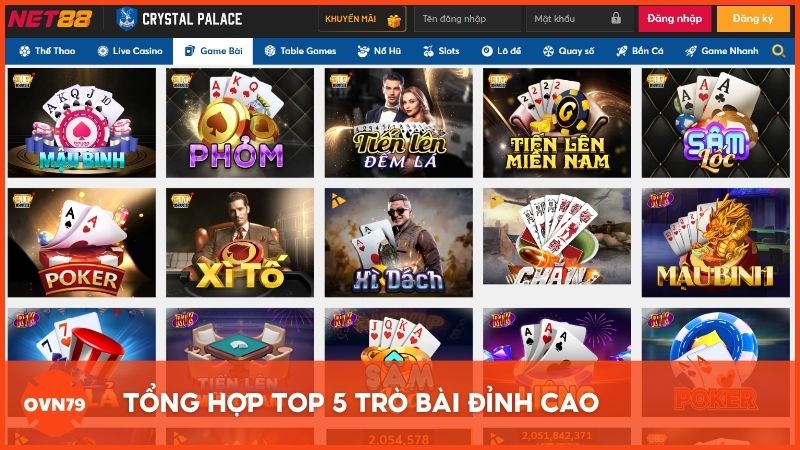 Tổng hợp top 5 trò bài đỉnh cao