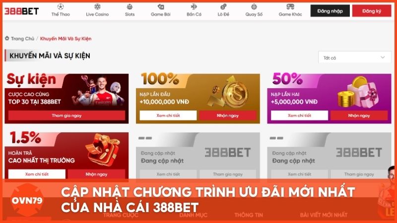 Cập nhật chương trình ưu đãi mới nhất của nhà cái