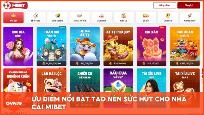 Ưu điểm nổi bật tạo nên sức hút cho nhà cái Mibet