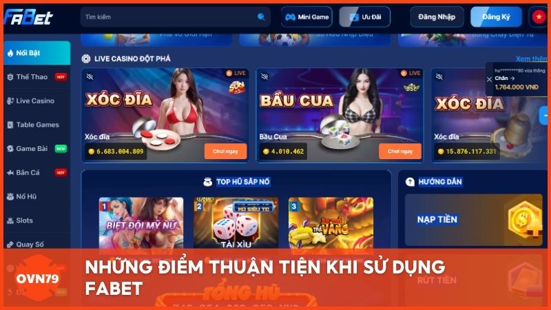 Những điểm thuận tiện khi sử dụng Fabet