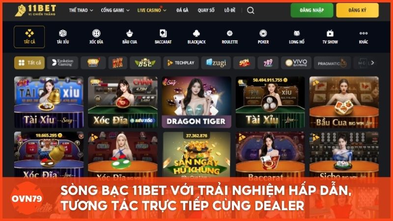 Sòng bạc với trải nghiệm hấp dẫn, tương tác trực tiếp cùng dealer
