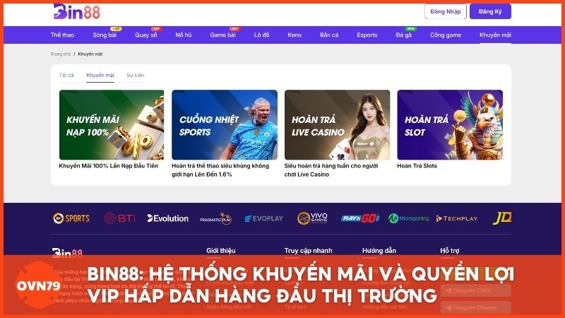 Bin88: Hệ thống khuyến mãi và Quyền lợi VIP và cả người chơi mới luôn dẫn đầu thị trường