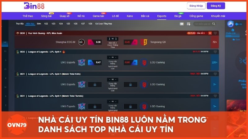 Với giấy phép và phương thức hoạt động minh bạch, nhà cái Bin88 luôn nằm trong danh sách top nhà cái uy tín Việt Nam