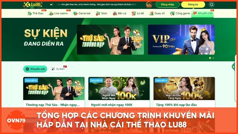 Tổng hợp các chương trình khuyến mãi hấp dẫn tại nhà cái thể thao Lu88