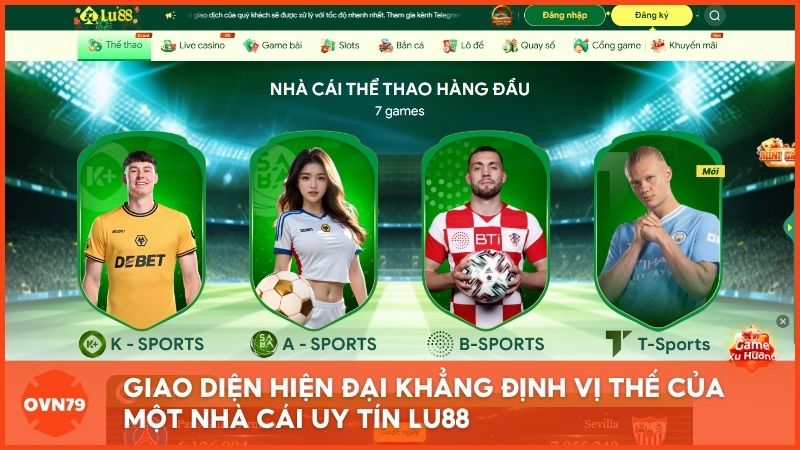Giao diện trang chủ Lu88.com hiện đại, thân thiện với người dùng, khẳng định vị thế của một nhà cái uy tín Lu88 hàng đầu khu vực Châu Á năm 2025