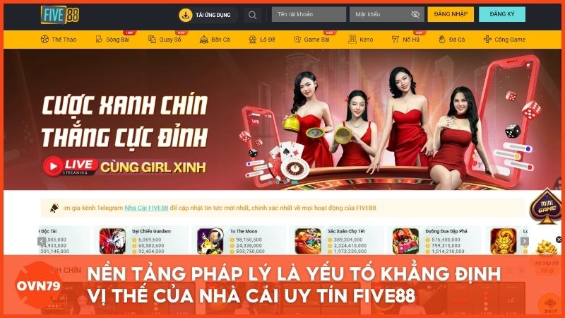 Giao diện trực quan và nền tảng pháp lý vững chắc là yếu tố then chốt khẳng định vị thế của nhà cái uy tín Five88 trên thị trường cá cược Châu Á hiện nay