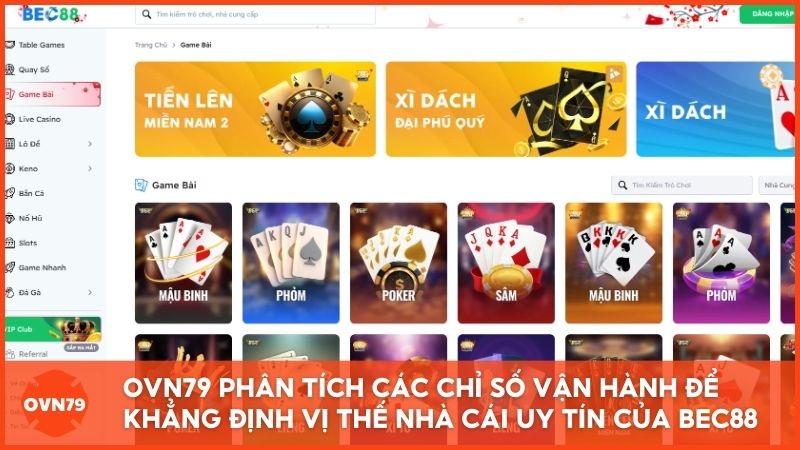 Chuyên gia OVN79 phân tích khách quan các chỉ số vận hành để khẳng định vị thế nhà cái uy tín của thương hiệu Bec88 trên thị trường