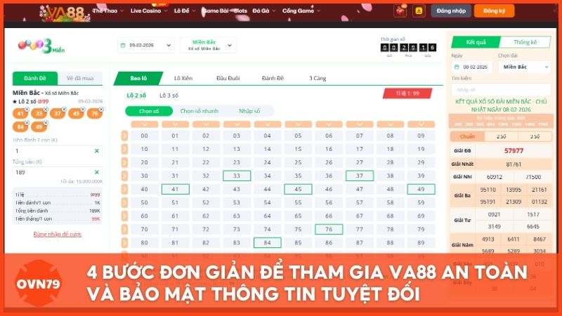 Quy trình đăng ký tài khoản tại nhà cái uy tín Va88 được tối ưu hóa chỉ với 4 bước đơn giản, an toàn và bảo mật thông tin tuyệt đối