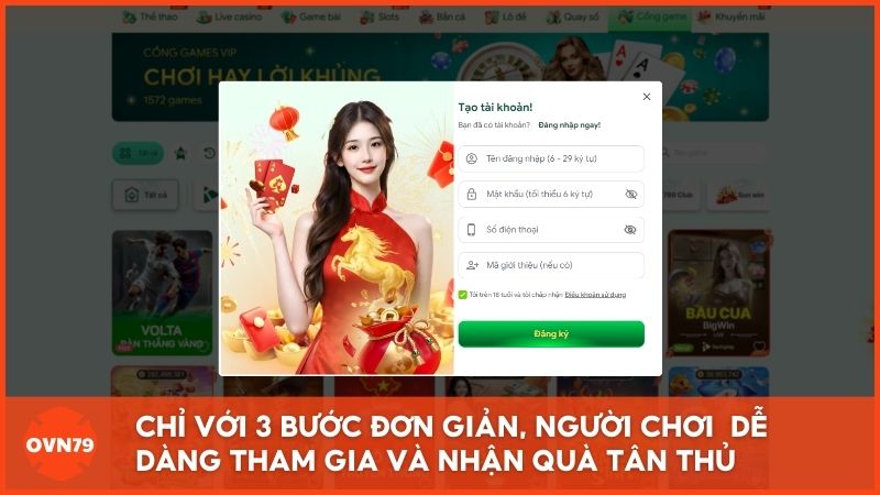Khởi đầu thuận lợi cùng nhà cái uy tín XI88 thông qua quy trình đăng ký tài khoản nhanh chóng đã được đội ngũ OVN79 kiểm chứng.