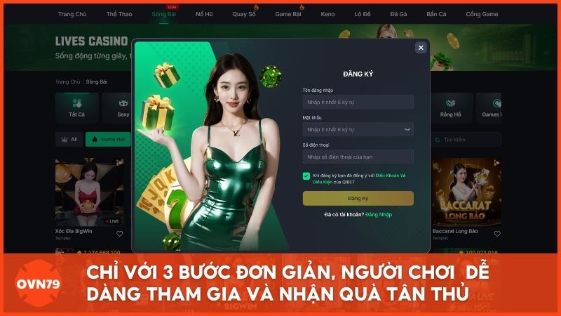 Chỉ với 3 bước đơn giản, người chơi  dễ dàng tham gia và nhận quà tân thủ