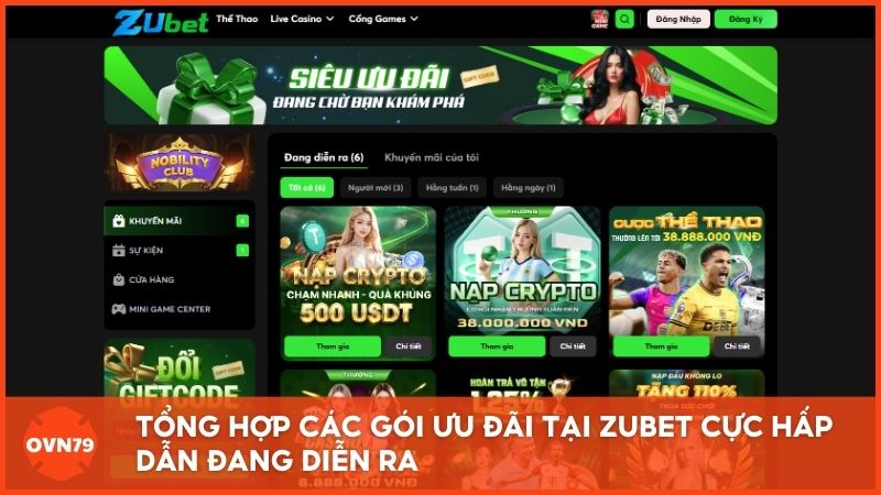 Tổng hợp các gói ưu đãi nạp đầu 110% và hoàn trả 1.3% cực hấp dẫn đang diễn ra tại ZUBET