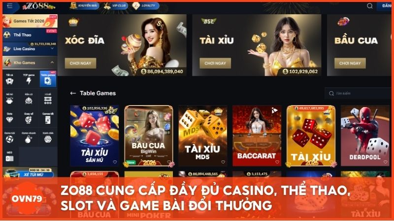 Thế giới game tại Zo88 với quỹ Jackpot lên đến hàng tỷ đồng
