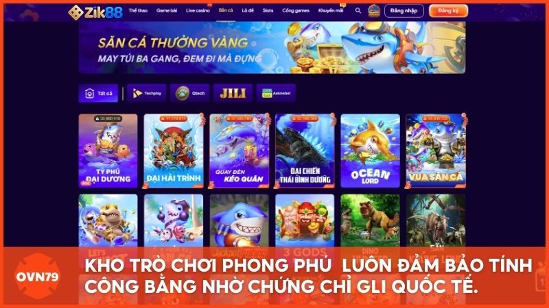 Các tựa game tại nhà cái game bài Zik88 luôn đảm bảo tính công bằng tuyệt đối nhờ chứng chỉ GLI quốc tế