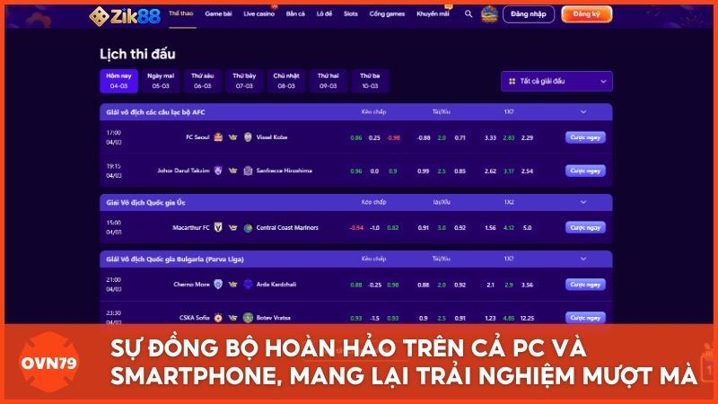 Tốc độ tải trang cực nhanh chỉ 1.7 giây mang lại sự mượt mà tuyệt đối tại Zik88.com